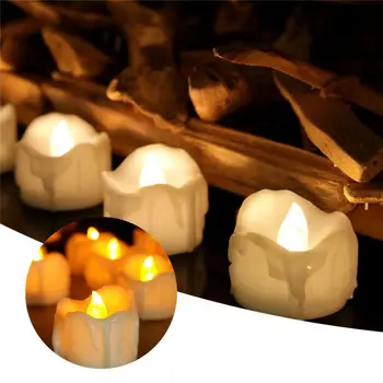 Batériový Časovač Sviečky 12 Balenia LED Flameless Ďakovné Svetlá Čaj Sviečka Pre Svadobné Party Vonkajší Krytý Domov Dekorácie