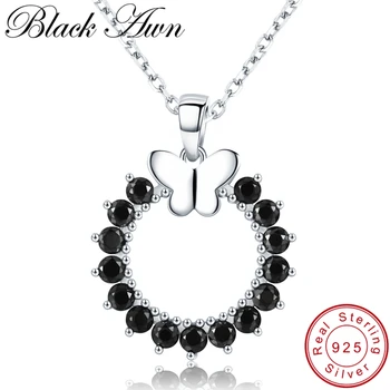 [BLACK AWN] Trendy 925 Sterling Silver Náhrdelník pre Ženy Klasické Ženské Bijoux Život Motýľ, Prívesky, Striebro 925 Šperky K013