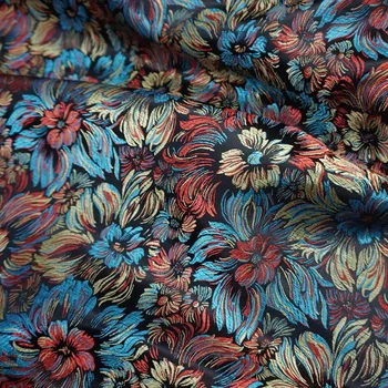 Black red carpet rainbow kvet/brocade, tkaniny, hodváb výkon textílie kostým oblečenie dávnych han/100 CM*90 CM