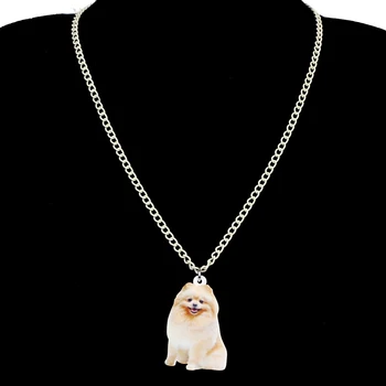 Bonsny Akryl Hapy Pomeranian Psa Šperky, Náušnice, Sety Náhrdelník Roztomilý Zvierat Darček Pre Ženy, Dievčatá Pet Milenci Lacné Príslušenstvo