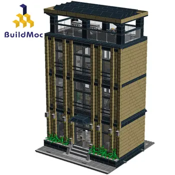 Buildmoc Mesto Priateľov Architektúry Modulárny Stavebné Bloky Ústredia Moderné Mesto Dome Model Hračky pre deti,