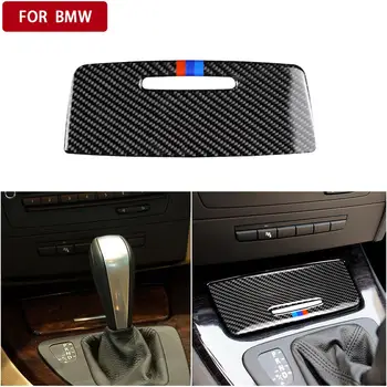 Carbon Fiber Auto Úložný Box Panel Nálepky Výbava Kryt Obtlačky Na BMW E90 E92 E93 2005-2012 3 Série Dekorácie Interiéru