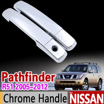 Chrome Dverí Rukoväť Kryt Výbava Nastaviť pre Nissan Pathfinder R51 2005 2006 2007 2008 2009 2010 2011 2012 Samolepky Príslušenstvo