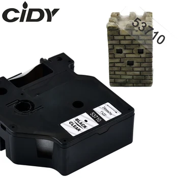 CIDY 53710 Čierne na jasné Kompatibilné Dymo D1 24 mm Štítok Pásky Farbiace Kazety pre Dymo Label Manager 160 280 210