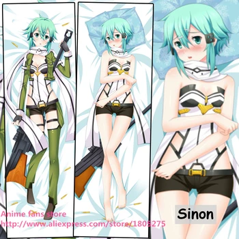 Cool Japonské Anime obliečka na Vankúš Sword Art Online SAO II ALO Sinon dekoratívne Objímanie Telo Vankúš Kryt posteľná bielizeň