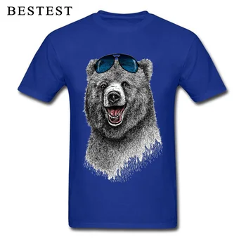 Cool Medveď T-shirt Mužov Bavlna Top Tričko Animal Art Designer Tričkách American Letné Módne Tričko CCCP Moto Biker Streetwear