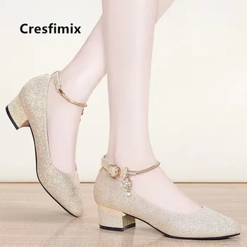Cresfimix talon femme ženy módne čierne vysoká kvalita vysoká päty topánky, svadobné silver strana vysoké podpätky zlaté topánky a9123