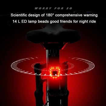 Cyklistické Svetlo USB Nabíjanie LED Svetlo na Bicykel Flash Chvost Zadné stropné Svetlá na Horách Sedlovka na Bicykel