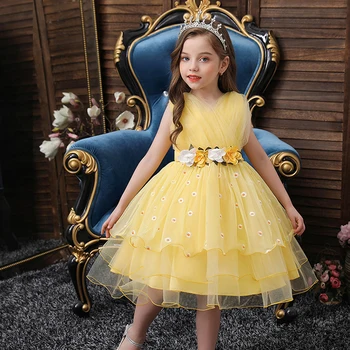 Deti Dievča, Svadobné, Kvetinové Dievčatá Šaty Princezná Strany Sprievod Formálne Šaty Prom Malé Dieťa Dievča Narodeniny Šaty Nové Príchodu 2020