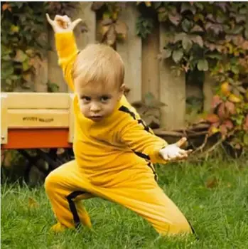Dieťa Remienky Chlapci Oblečenie Novorodenca Chlapci Bruce Lee Kung Fu Romper Jumpsuit Oblečenie, Dojčenské Oblečenie Bavlnené látky Chlapec 3M-4t-taktné