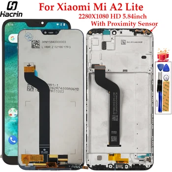 Displej Pre Xiao Mi A2 Lite LCD Displej Dotykový Displej S Rámom Náhrada Za Xiao Mi A2 2 Lite A2Lite Obrazovke 5.84 palec