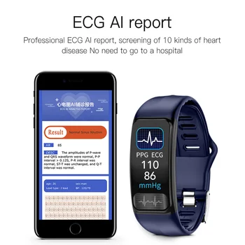 EKG + PPG Smart Hodinky P12 Športové Bluetooth potítka Monitorovanie Srdcovej frekvencie Správu, Hovor Pripomenúť, Šport Režim Smart Náramok