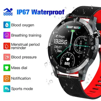 F22L smart hodinky hodinky telesnej teploty dýchanie školenia funkcia krvi oximeter športový náramok žena muž smartwatch 2020