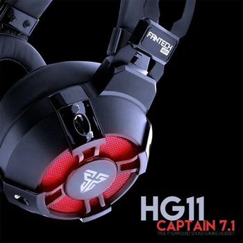 Fantech Hg11 Virtuálny 7.1 Kanálový Surround Stereo Bass Herné Slúchadlá Potlačením Hluku Led Slúchadlá Over-Ear Headset 3,5 Mm W