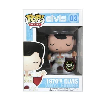 FUNKO POP Elvis 03# Presley Bábika Svietiť v tme svietiace 10 cm Zbierka Hračiek Limited Edition Akčná hračka Údaje Chlapec Hračky