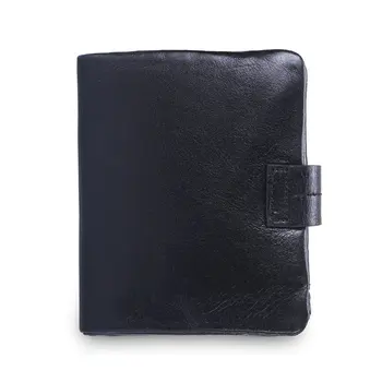 GENODERN Krátke Muž Peňaženka so Zipsom na Mince Vrecku Black Vertikálne Originálne Kožené Peňaženky pre Mužov Cowhide Muž Peňaženka Peňaženky