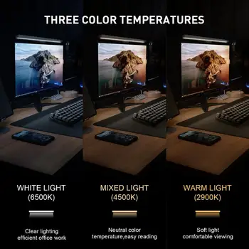 Havit Počítača, LED Svetlo 3 Farby Teplota Nastaviteľné Čítanie Obrazovky Závesné Svetlo Ochrana Očí Lampa USB Nabíjateľné