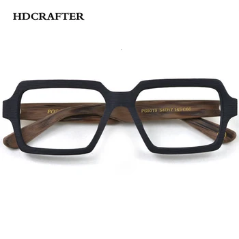 HDCRAFTER Vintage/Retro Okuliare rámy Dreva Ženy Muži Nadrozmerné Predpis Optické Rámy Okuliarov, Okuliare Okuliare