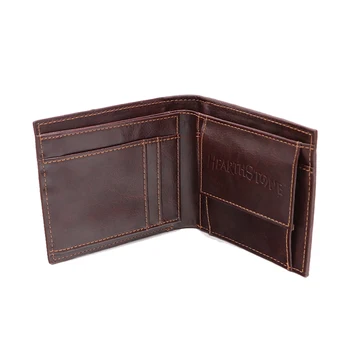 Hearthstone logo peňaženky Krb kameň Hnedá peňaženka Dvojité sklopné PU kožené Pánske karty taška