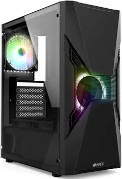 Herné prípade HiPER ORO-2RGB herné prípade black (ATX, tvrdené sklo, RGB ventilátor 2x120 mm, 1xUSB, HD Audio)