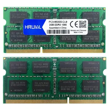 HRUIYL Notebook RAM 4GB DDR3 2GB 1066MHZ so-DIMM Pamäte Vysoký Výkon DDR3 PC3 8500S Notebook Memoria Palice DDR3 1066 MHZ