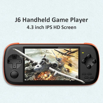 J6 4.3 inch IPS Displej Prenosné hracie Konzoly HD Arkádová Hra, Hráč, 128-bit Simulátor Retro Mobilné Hry Darčeky pre Deti Nové