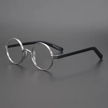 Japonsko Ručné John Lennon Titán Kolo Rám Vintage Mužov Okuliare Super Svetlo Malé Tvár Okuliare Ženy, Vysoká Krátkozrakosť, Oculos