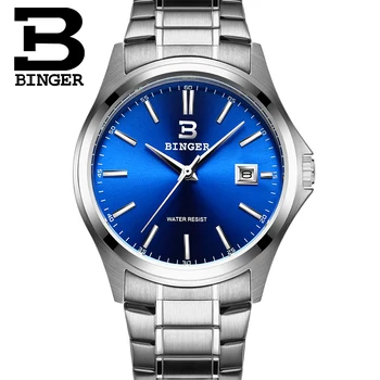 Jednoduché Módy Mužov Modré Hodinky Japan Quartz Reálne Ocele 316L Náramkové hodinky Business Vyhlásenie Hodinky Kalendár Analógový Montre 3Bars