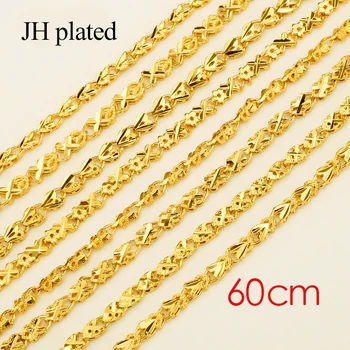 JHplated 60 cm/8 Štýl Etiópskej Náhrdelníky pre Ženy, Zlatá Farba Afrike Šperky Eritrea Reťazca