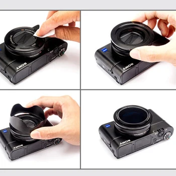 JINSERTA 46 mm UV Filter + clona + Adaptér Krúžok pre Sony RX100 M1 M2 M3 M4 M5 Fotoaparát Sony RX100 Série Kamery Príslušenstvo