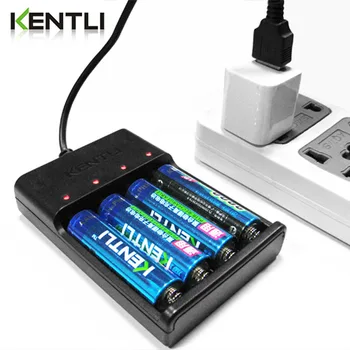 KENTLI 8pcs 1,5 v 3000mWh AA nabíjateľné Li-polymer li-ion polymer lithium batéria + 4 sloty USB inteligentné Nabíjačky