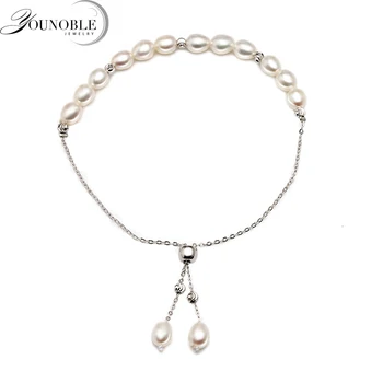 Krásne Reálne sladkovodné perly náramok,nastaviteľné bežné jednom smere btacelet priateľku, darček