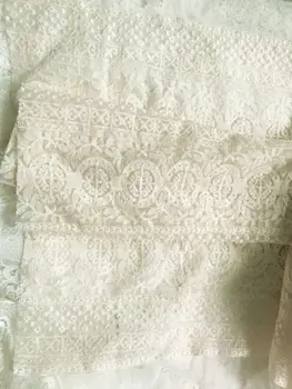 Krém Vyšívané Organza Čipky Textílie, retro kvetinová čipka, bavlna, vyšívané textílie, čipky, krajky záclony, ktoré lodenice