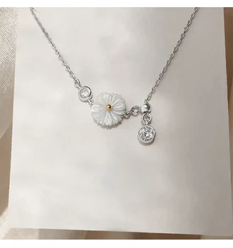 Kórejský 925 Sterling Silver Shell Daisy Kvet Srdce Motýľ Kúzlo Náramok & Náramok Elegantné Ženy Strany Svadobné Šperky sl121