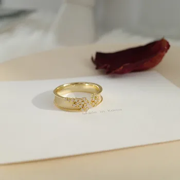 Kórejský Luxusne Jemné AAA Cubic Zirconia Zlaté Prstene pre Ženy Nevestu Zásnubný Prsteň Strany Šperky Darček Šperky Výročie Darček
