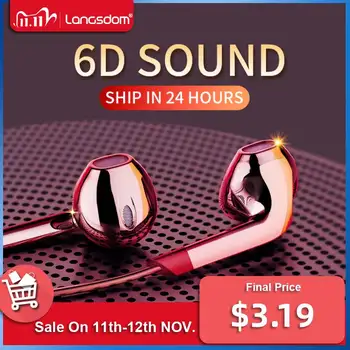 Langsdom V6 Slúchadlá 3,5 mm In-ear Slúchadlá pre Xiao iPhone fone de ouvido s Mic auriculares Headsety Audifonos Mp3 Dj