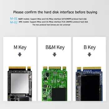 Lenovo M2 SSD Prípade NVME Krytu M. 2 na USB Typu C 3.1 SSD Adaptér pre NVME PCIE NGFF M Kľúč SSD Disk Box M. 2 SSD box nvme prípade