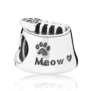 Logo Loptu Majestátne Swan Morská Korytnačka Cat & Dog Misy Mňau Bear ' s Paw Kúzlo Fit Pandora Náramok 925 Sterling Silver Korálky Šperky