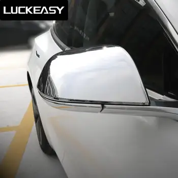 LUCKEASY Auto Spätné Zrkadlo Pokrytie Strane pre Tesla Model 3 Odolné Vysokej Kvality prehliadača chrome Spätné Zrkadlo Case 2 ks/