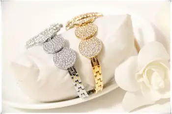 Luxusné Ružové Zlato Hodinky Ženy Quartz Hodinky Dámy Top Značky Plný Diamant Z Nehrdzavejúcej Ocele Žena Náramkové Hodinky Zlaté Hodiny 2020