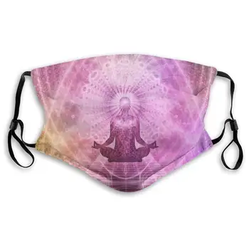 Meditácia Čakra Sanskrit Yoga Ružová Umývateľný Opakovane Maska Proti Prachu Tvár, Ústa, Maska Pre Deti, Mladiství Muži Ženy S PM2.5 Filtra