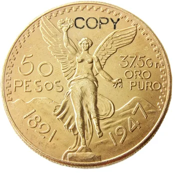 Mexiko 1947 Pozlátené 50 Peso pozlátená kópia mince