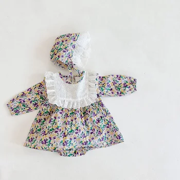 MILANCEL 2020 baby dievčatá oblečenie kvetinový dieťa bodyusuit kórejský novorodenca oblečenie autumnn detské oblečenie s klobúk