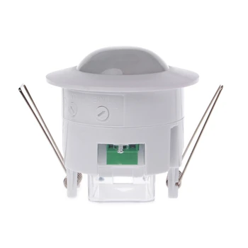 Mini 110-240V AC Nastaviteľný o 360 Stupňov Strop PIR Infračervené Telo, Pohybový Senzor Detektora Lampa zapnutie Svetla