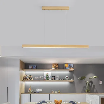 Minimalizmus LED Dreva Prívesok Svetlo Osvetlenie pre Jedáleň Art Decor Home Office Kuchyňa Štúdia Závesné Interiérové Svietidlá