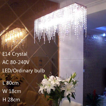Moderné Obdĺžnikový crystal novinka prívesok svetlá LED E14 retro royal prívesok lampa pre spálne reštaurácia hotel kuchyňa salón