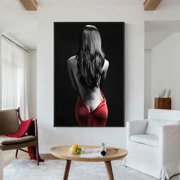 Moderné Pol Nahé Ženy, Plagáty a Tlačí na Steny Umelecké Plátno na Maľovanie Sexy nahé Fotky na Obývacia Izba Domova Bez Rámu