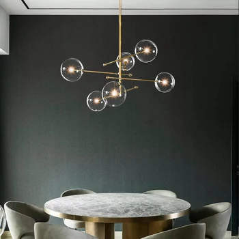 Moderné Sklenené bublina luster Lampy, Kuchyňa, Jedáleň, Nákupné centrum Bar taliansky Luster Black Rose Gold Luster Pend