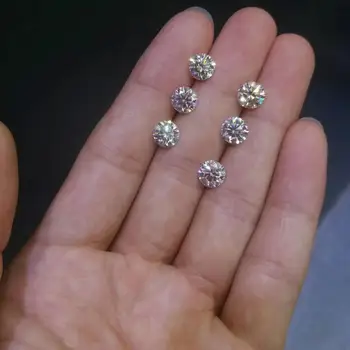 Moissanites Voľné Kameň IJ Farba 3.0 ct(9mm) Moissanite Kolo Brilantné Cut-Diamond DIY Krúžok Šperky, Prívesok, Náušnice Materiál