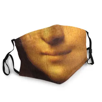 Monalisa Tajomný Úsmev Umývateľný Úst Tvár Masku Unisex Dospelých Leonardo da Vinci Anti Haze Maska proti Prachu Krytom Respirátor Utlmiť